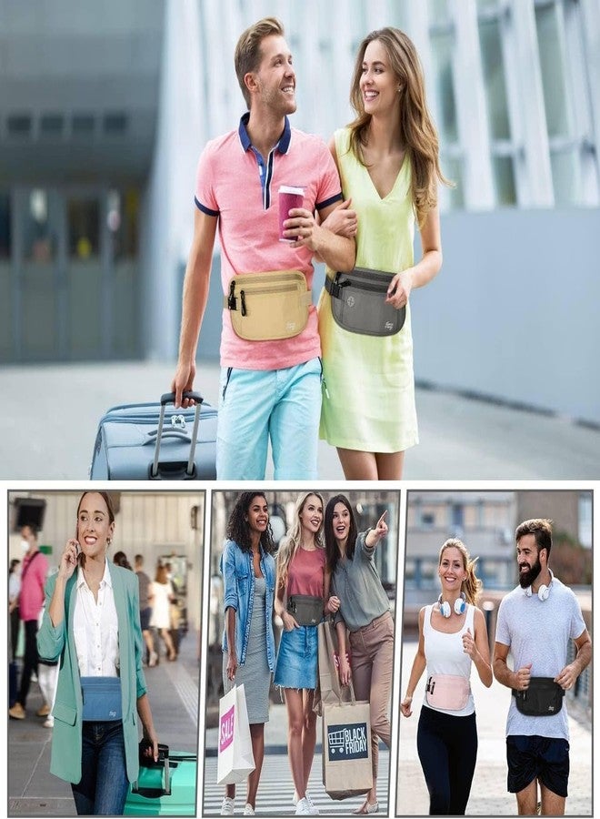 KESHAWER Hidden Waist Bag Secure Travel Money Belt Undercover Hidden RFID Blocking Wallet Anti Theft Passport Wallets for Men & Women Waist Pouch Purse Travel Accessories (Pack of 1)(Multicolor) - Image 3